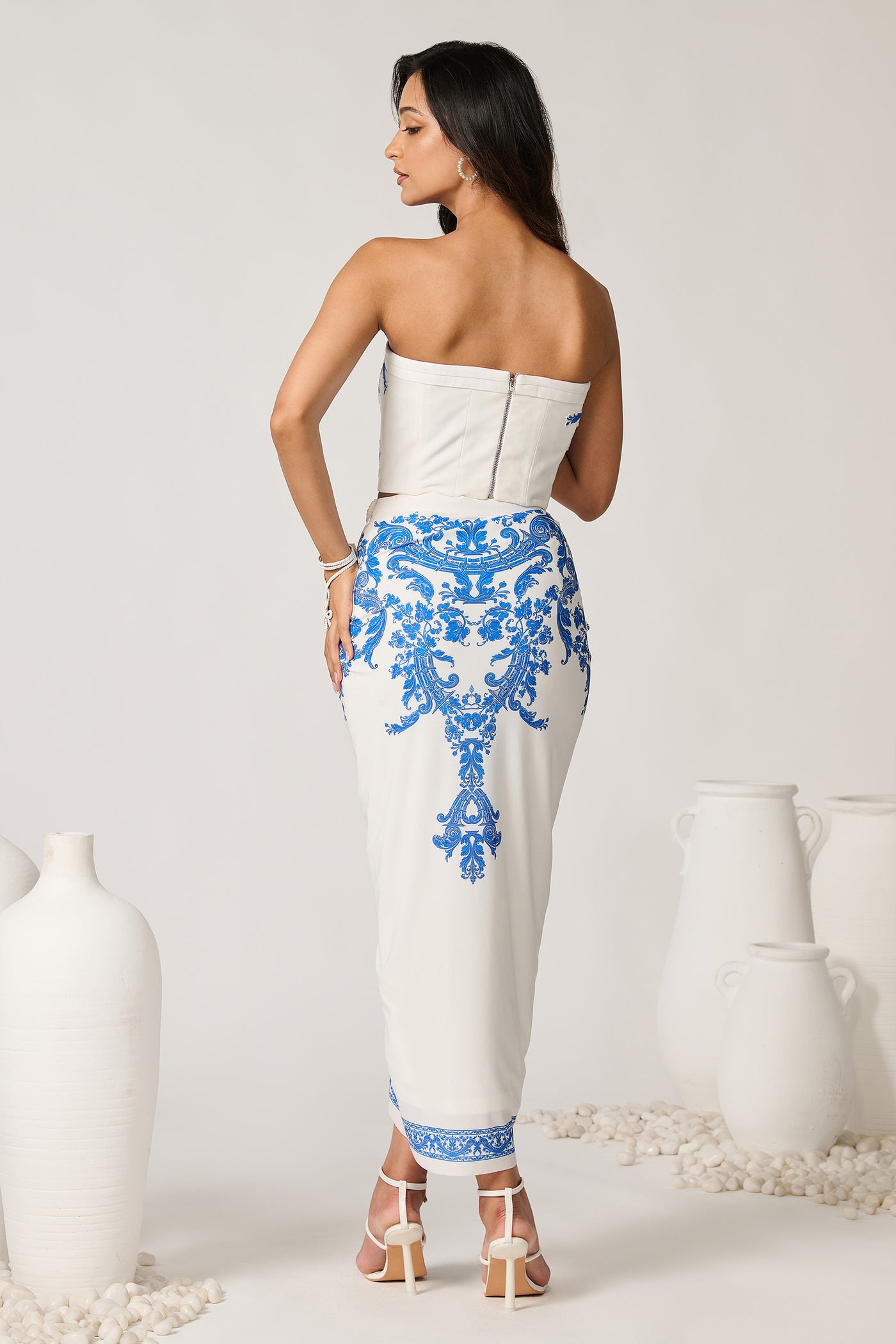 Shantanu & Nikhil Applique Corset Top indian designer wear online shopping melange singapore
