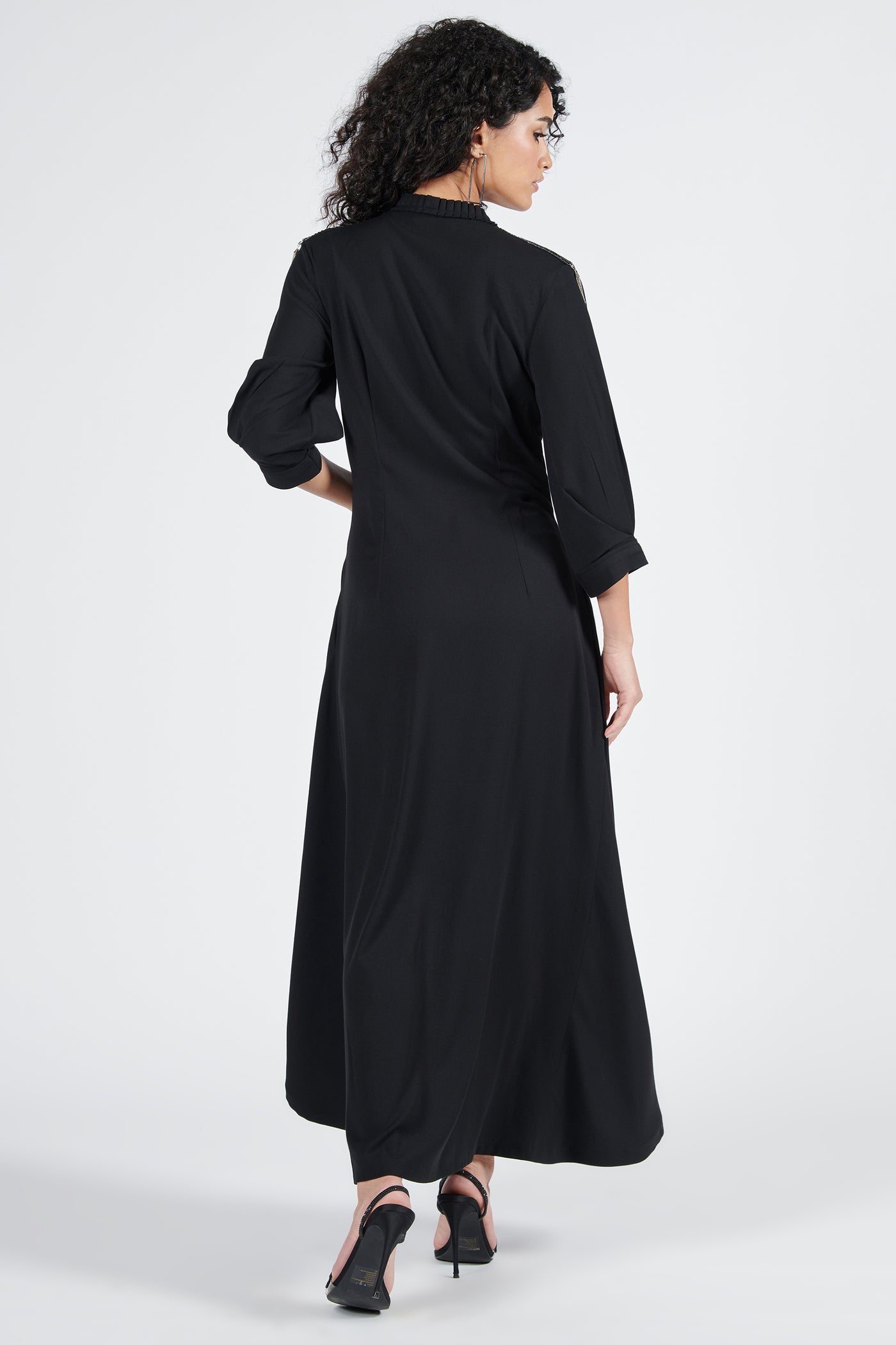 Shantanu & Nikhil Asymmetric Black Shirt Dress indian designer wear online shopping melange singapore