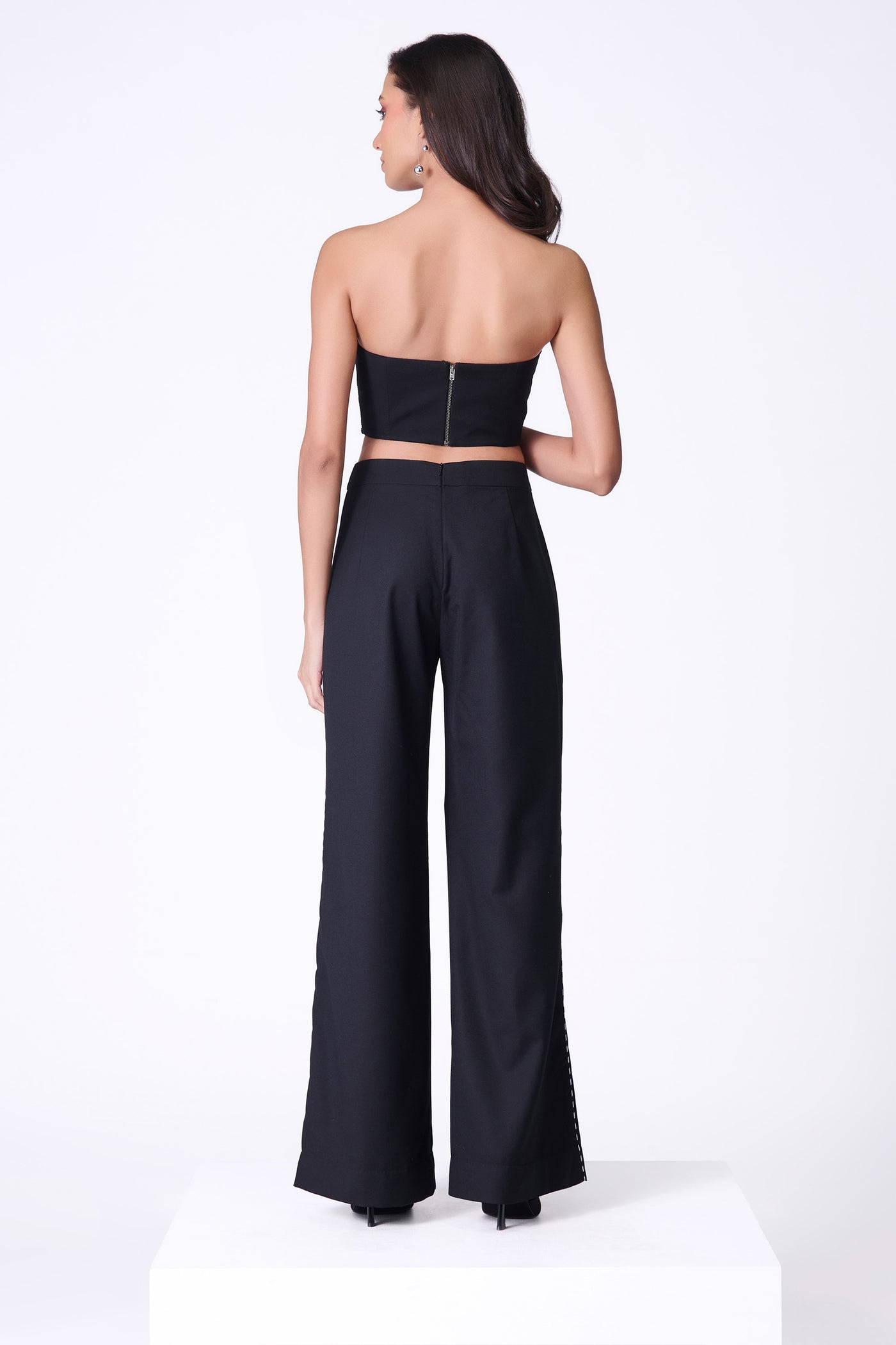 Shantanu & Nikhil Black Baroque Printed Corset Bustier indian designer wear online shopping melange singapore