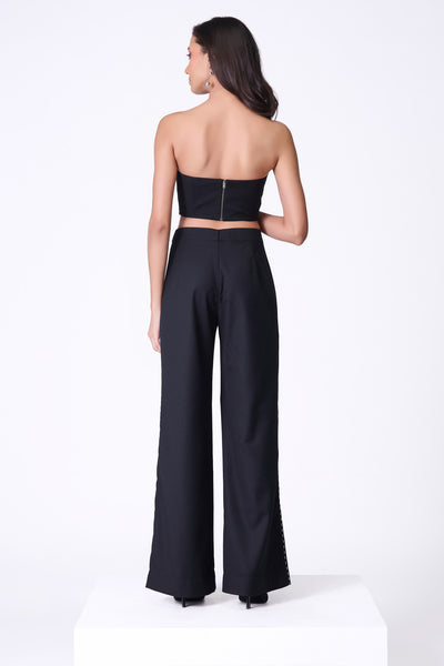Shantanu & Nikhil Black Baroque Printed Corset Bustier indian designer wear online shopping melange singapore