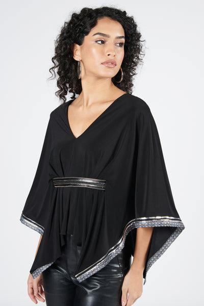 Shantanu & Nikhil Black Cape Top indian designer wear online shopping melange singapore