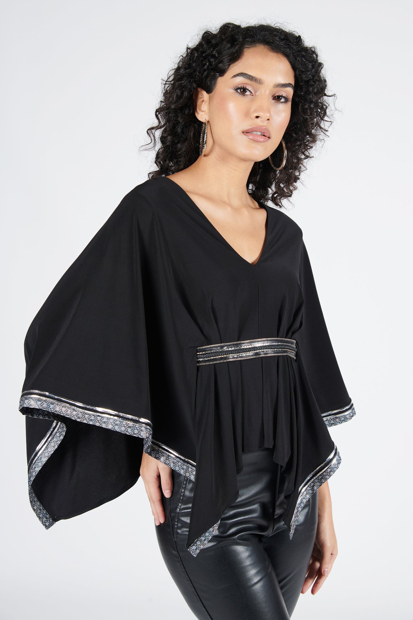 Shantanu & Nikhil Black Cape Top indian designer wear online shopping melange singapore