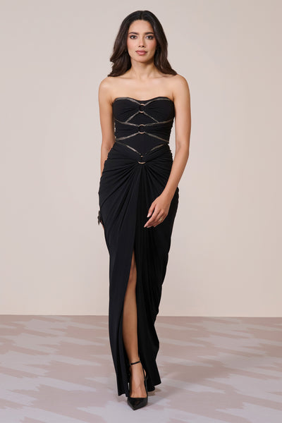 Shantanu & Nikhil Black Corset Gown indian designer wear online shopping melange singapore