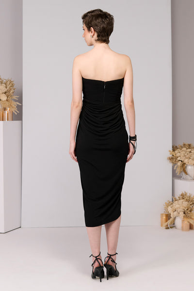 Shantanu & Nikhil Black Twisted Knot Dress indian designer wear online shopping melange singapore