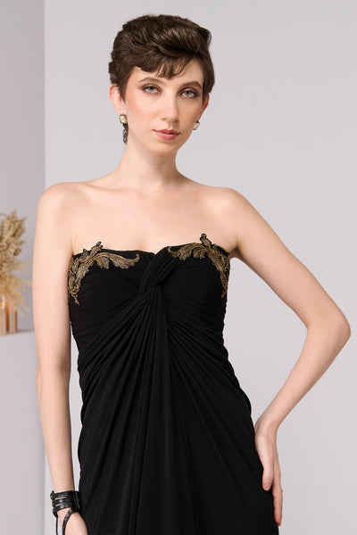 Shantanu & Nikhil Black Twisted Knot Dress indian designer wear online shopping melange singapore
