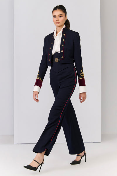 Shantanu & Nikhil Celtic Knot Crop Jacket indian designer wear online shopping melange singapore 