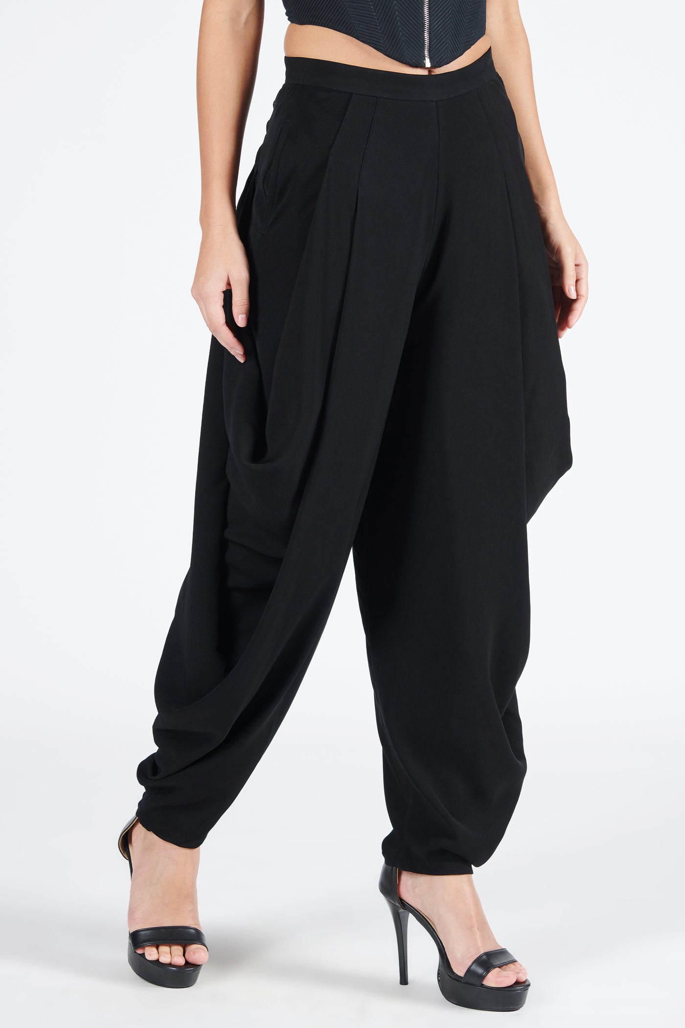 Shantanu & Nikhil Drape Cowl Pants indian designer wear online shopping melange singapore