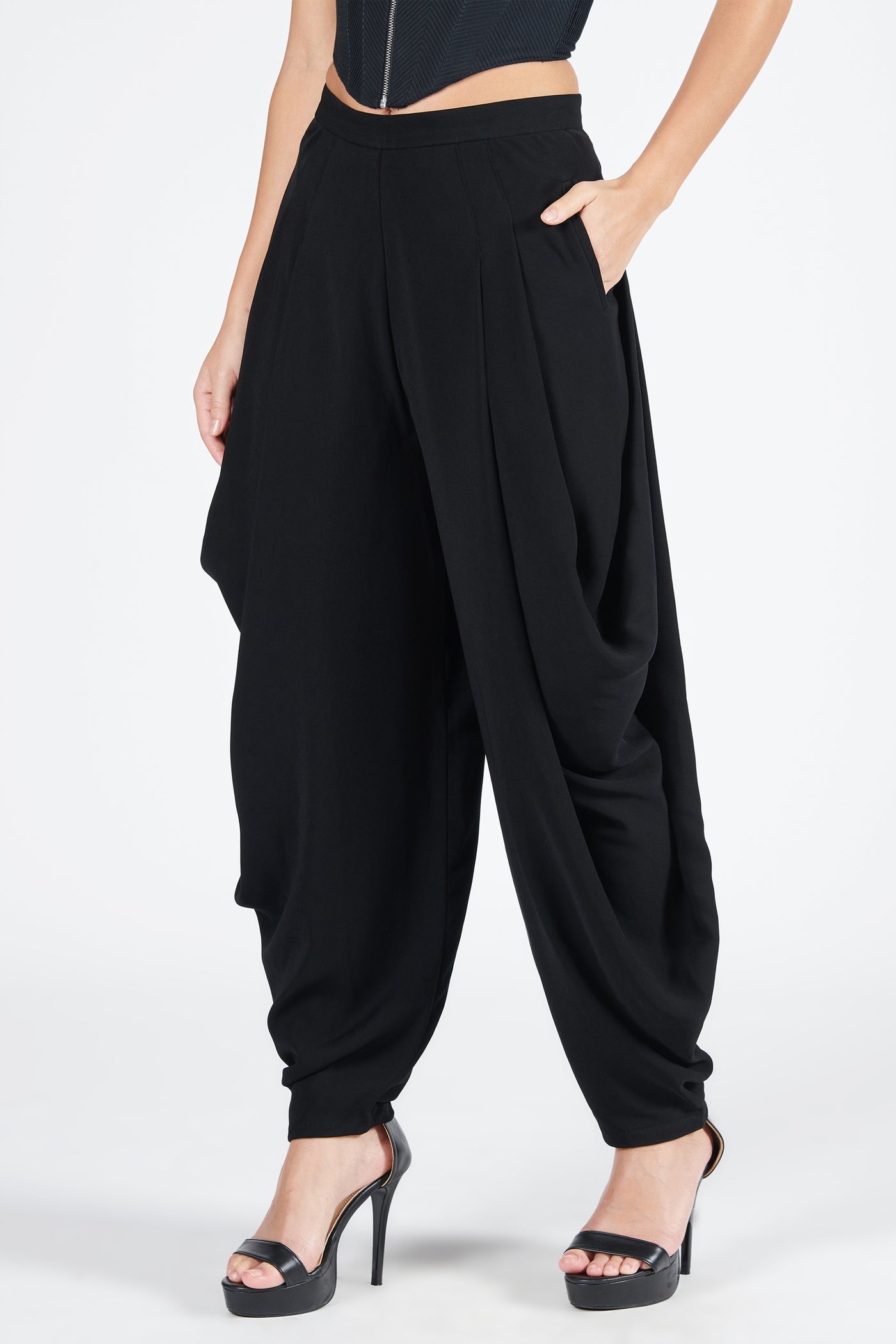 Shantanu & Nikhil Drape Cowl Pants indian designer wear online shopping melange singapore