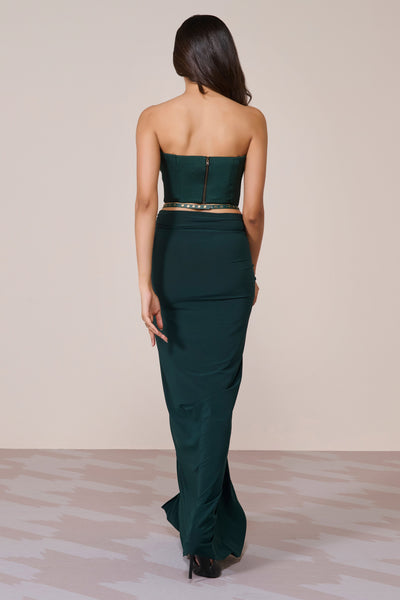 Shantanu & Nikhil Emerald Applique Corset Dress indian designer wear online shopping melange singapore