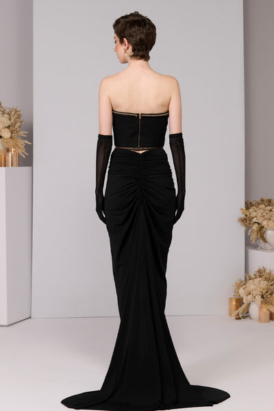 Shantanu & Nikhil Gold Embossed Corset indian designer wear online shopping melange singapore 