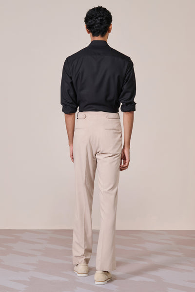 Shantanu & Nikhil Menswear Black Band Collar Shirt indian designer wear online shopping melange singapore
