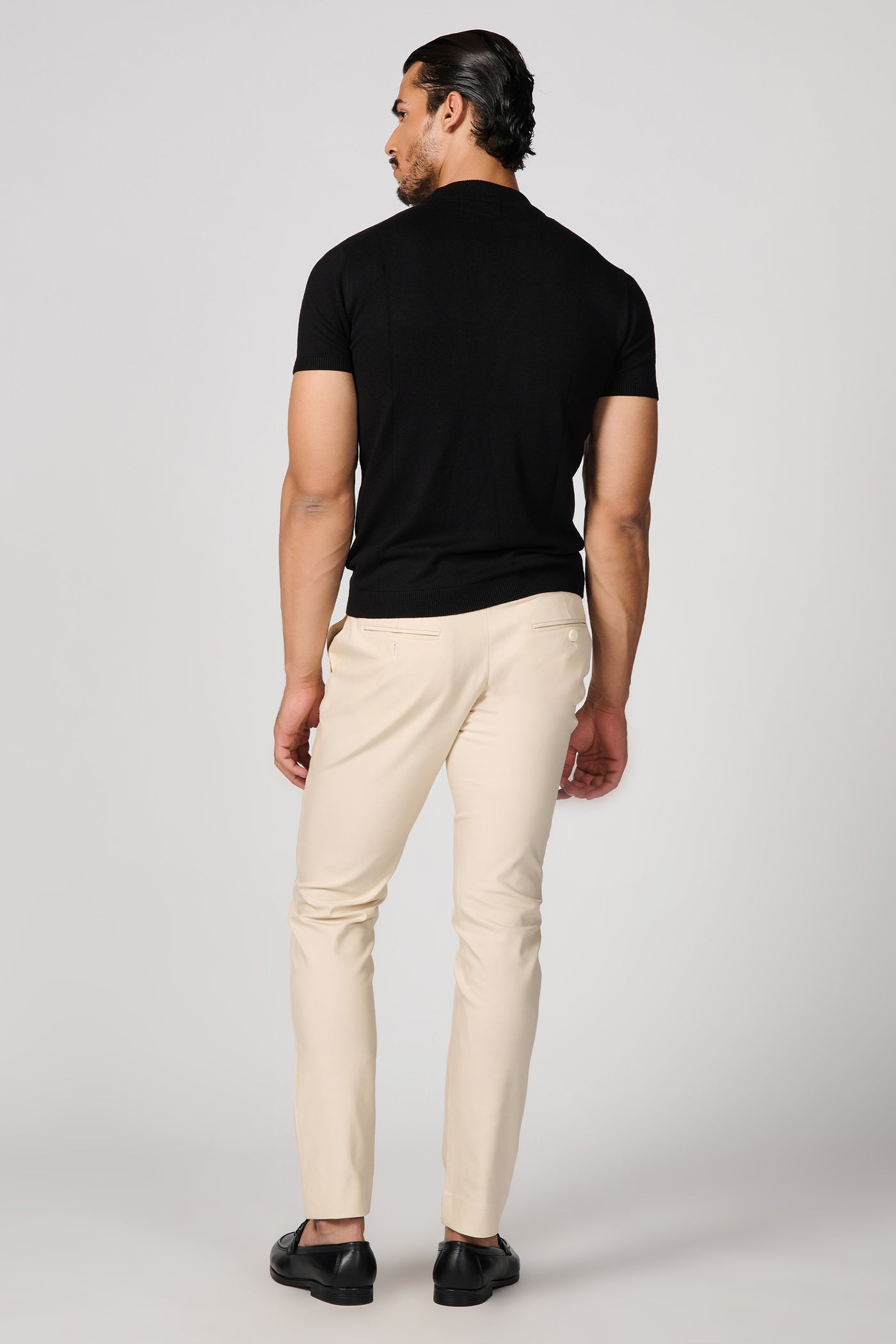 Shantanu & Nikhil Menswear Black Knit T-shirt indian designer wear online shopping melange singapore