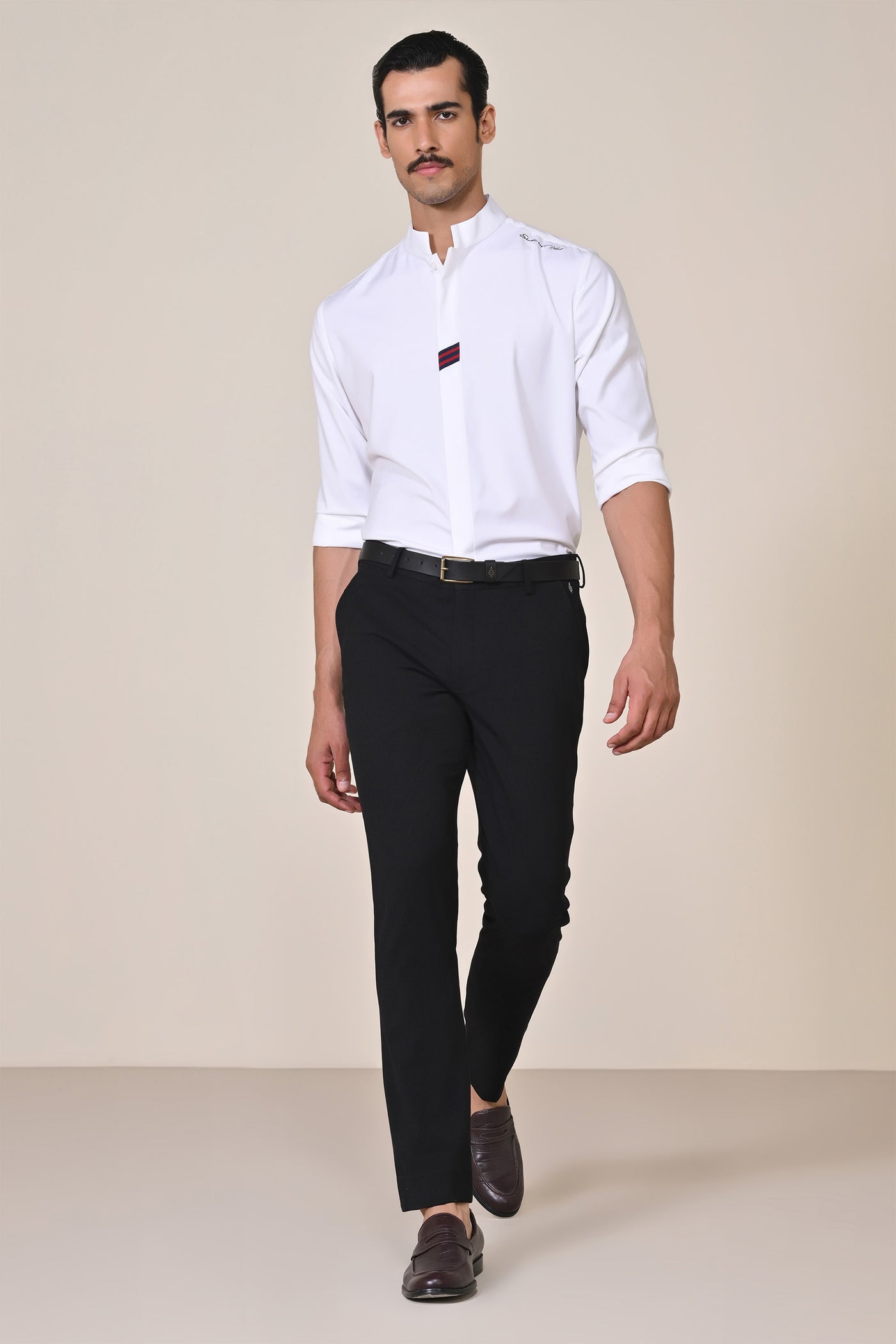 Shantanu & Nikhil Menswear Black Trousers with Tape Detailing indian designer wear online shopping melange singapore