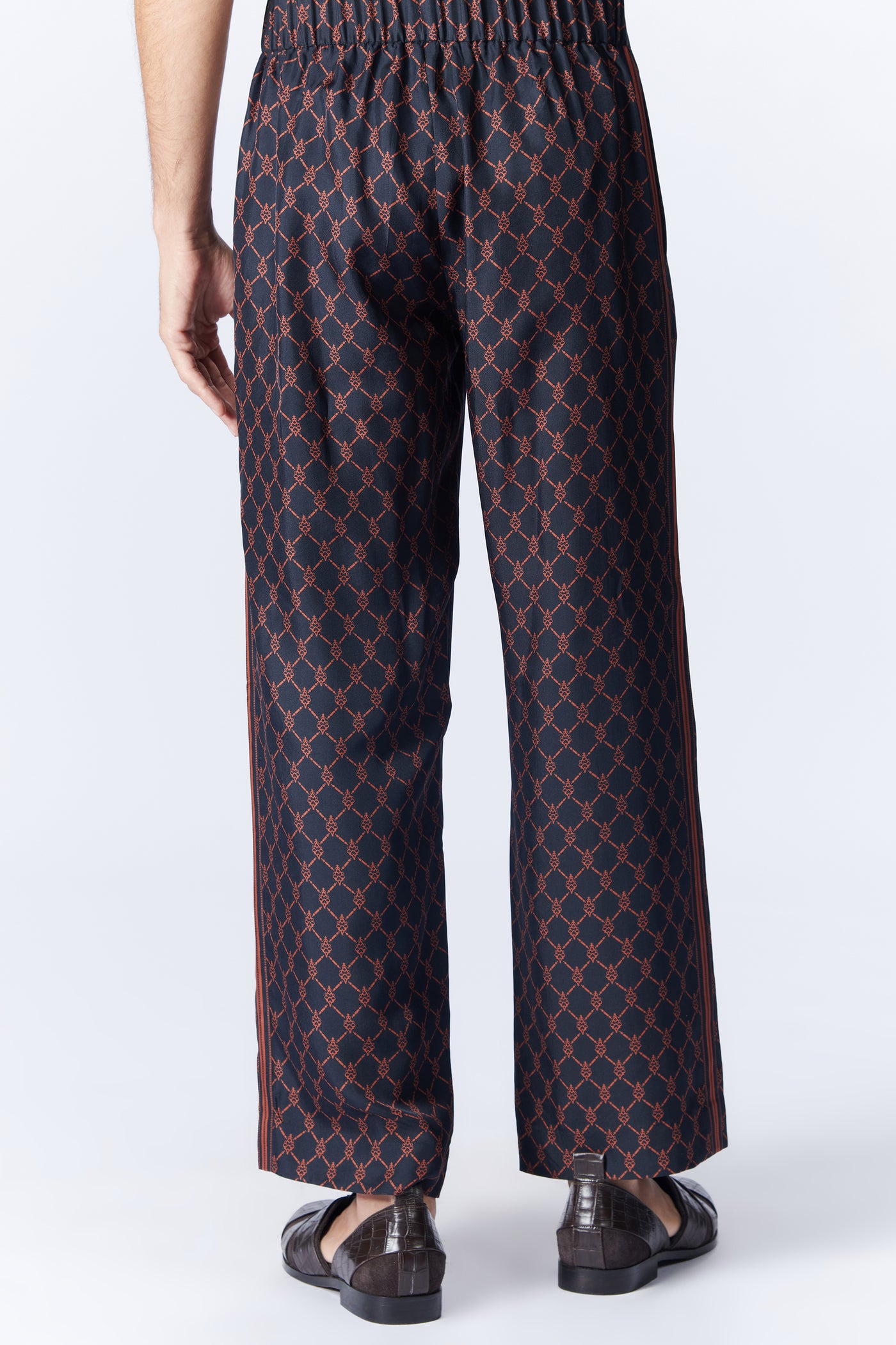 Shantanu & Nikhil Menswear Black Twill Silk Trouser indian designer wear online shopping melange singapore