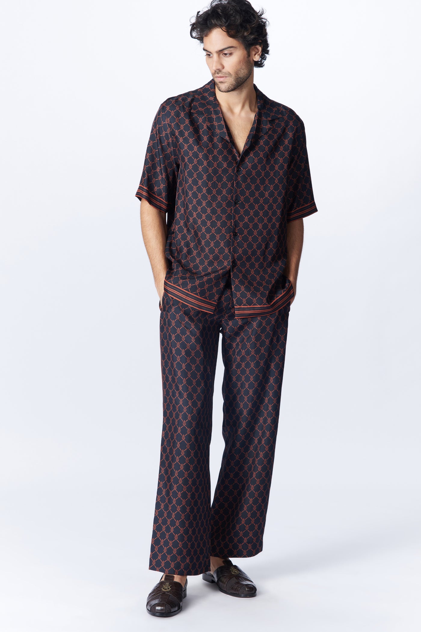 Shantanu & Nikhil Menswear Black Twill Silk Trouser indian designer wear online shopping melange singapore