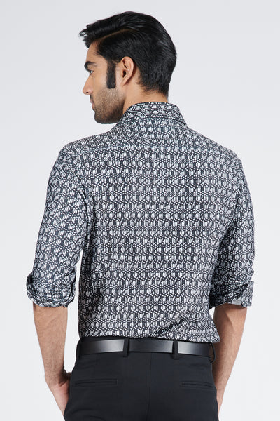 Shantanu & Nikhil Menswear Braid Printed Shirt indian designer wear online shopping melange singapore