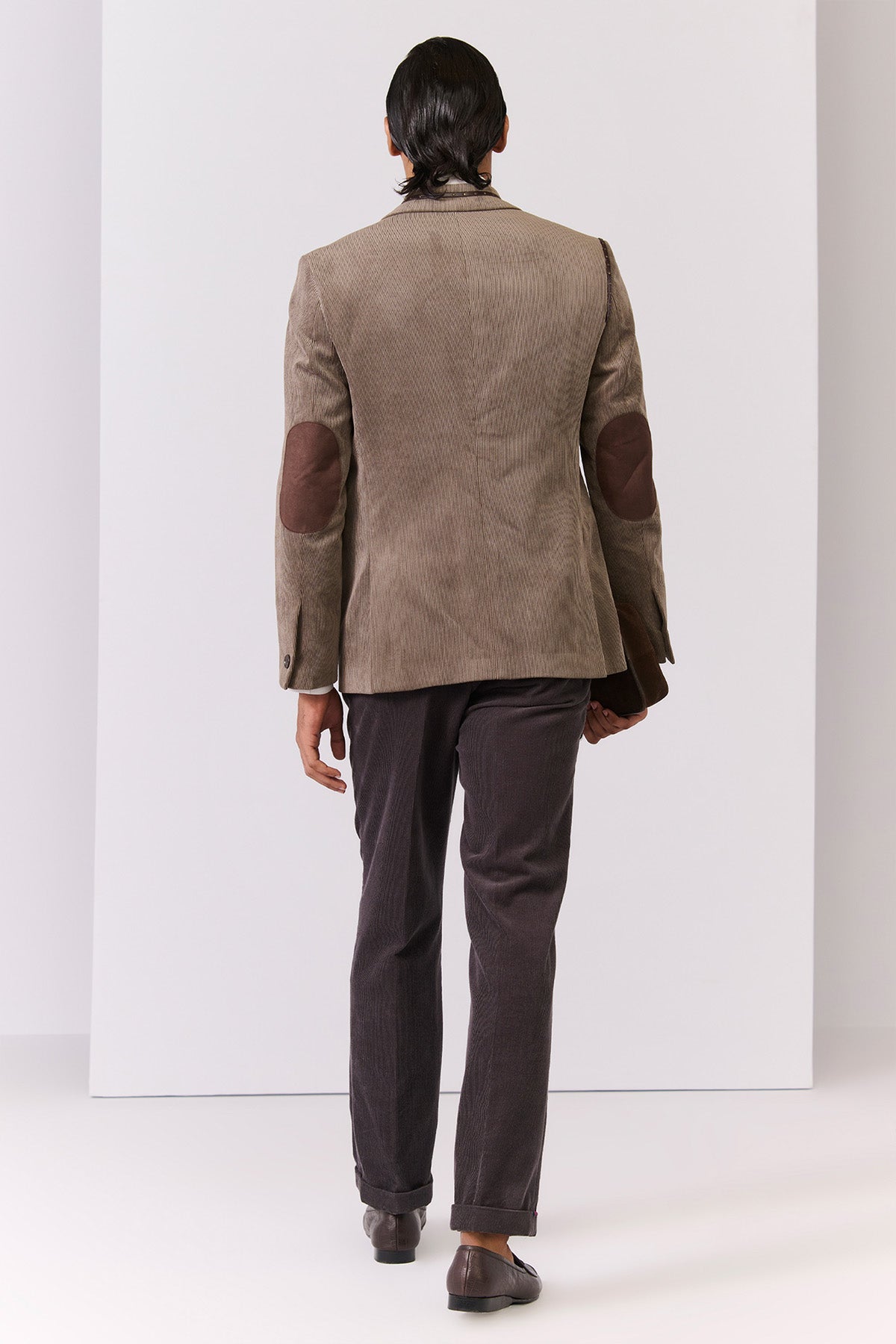 Shantanu & Nikhil Menswear Brown Corduroy Jacket indian designer wear online shopping melange singapore 