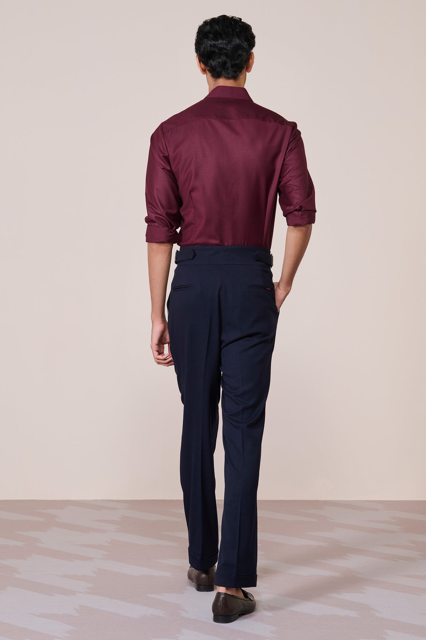 Shantanu & Nikhil Menswear Cherry Band Collar Shirt indian designer wear online shopping melange singapore