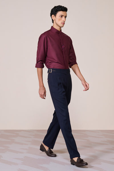 Shantanu & Nikhil Menswear Cherry Band Collar Shirt indian designer wear online shopping melange singapore