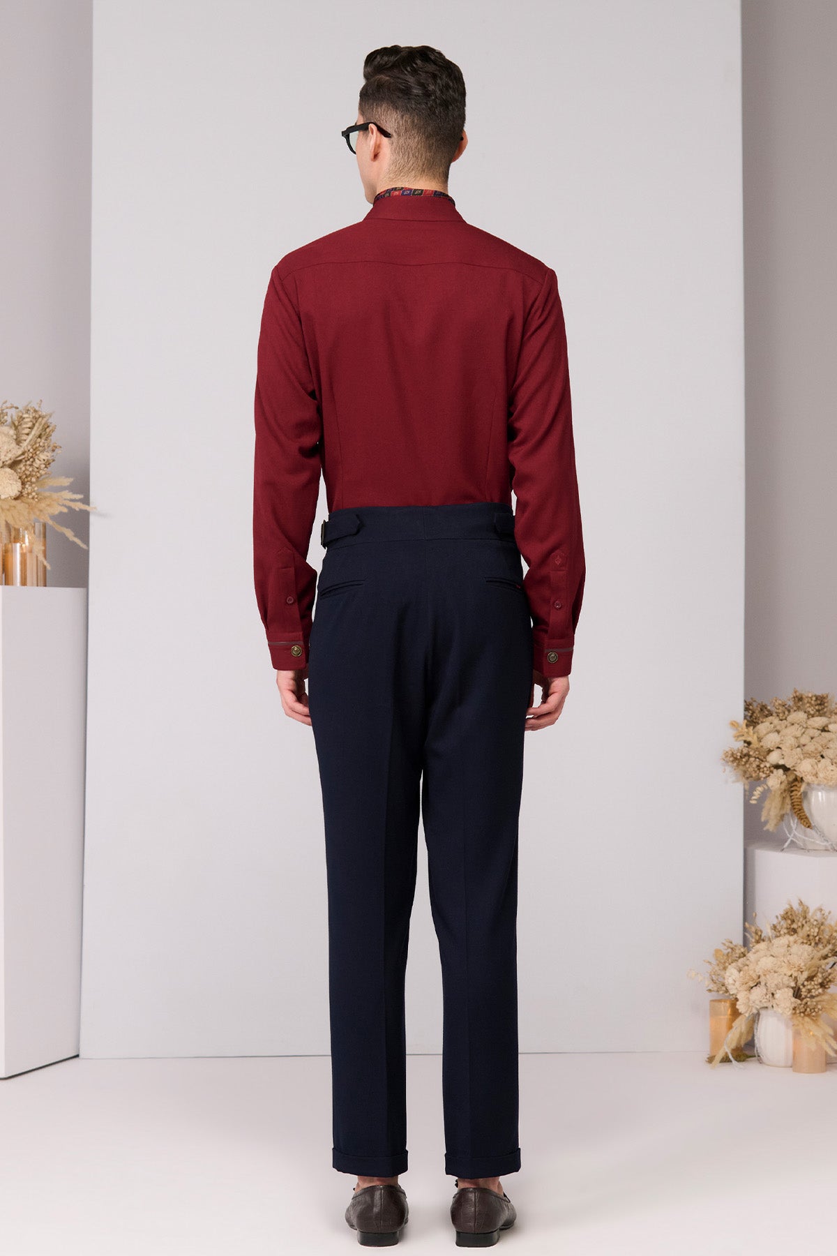 Shantanu & Nikhil Menswear Cherry Crested Shirt indian designer wear online shopping melange singapore 
