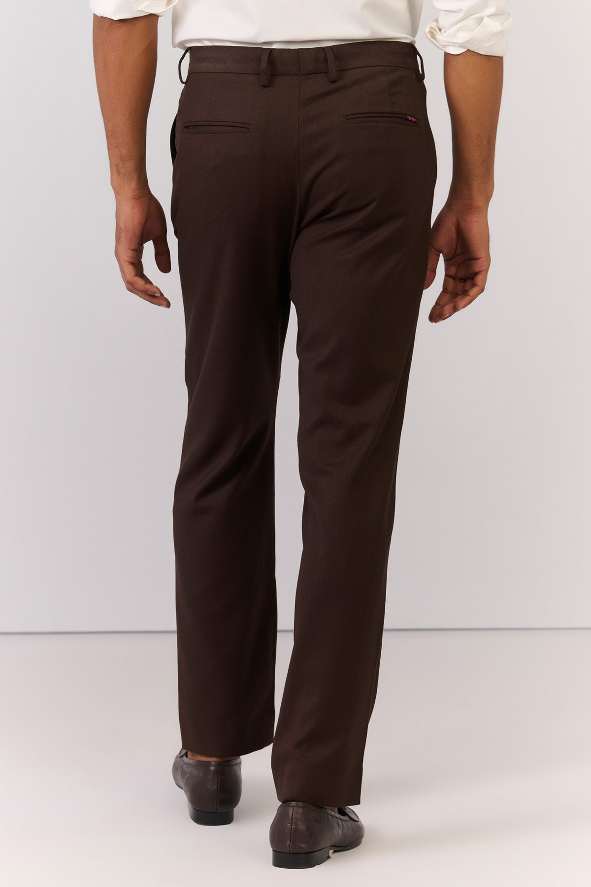 Shantanu & Nikhil Menswear Choco Trousers with S&N Tape Detailing indian designer wear online shopping melange singapore 