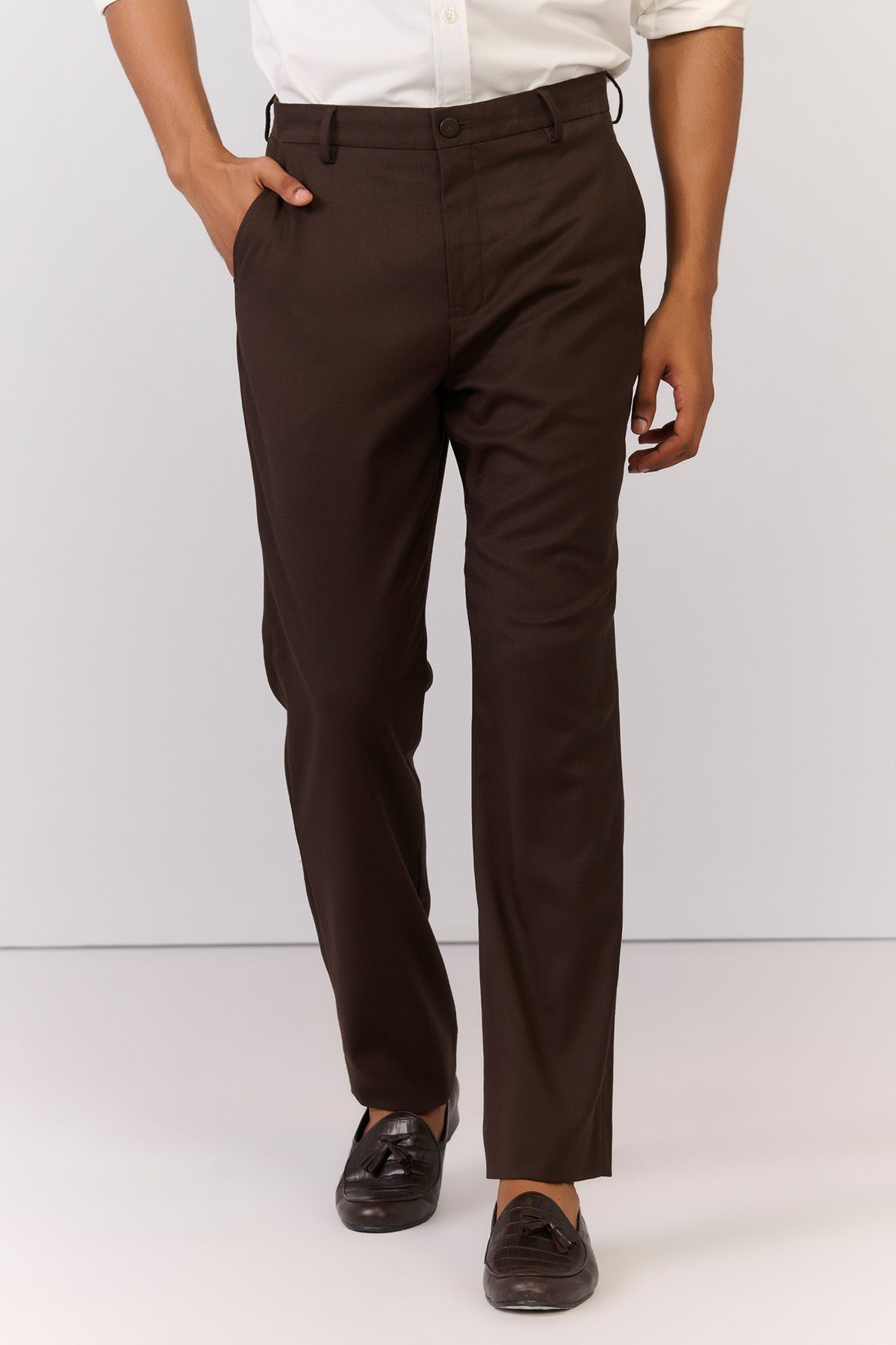 Shantanu & Nikhil Menswear Choco Trousers with S&N Tape Detailing indian designer wear online shopping melange singapore 