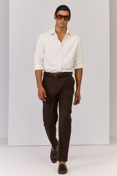Shantanu & Nikhil Menswear Choco Trousers with S&N Tape Detailing indian designer wear online shopping melange singapore 