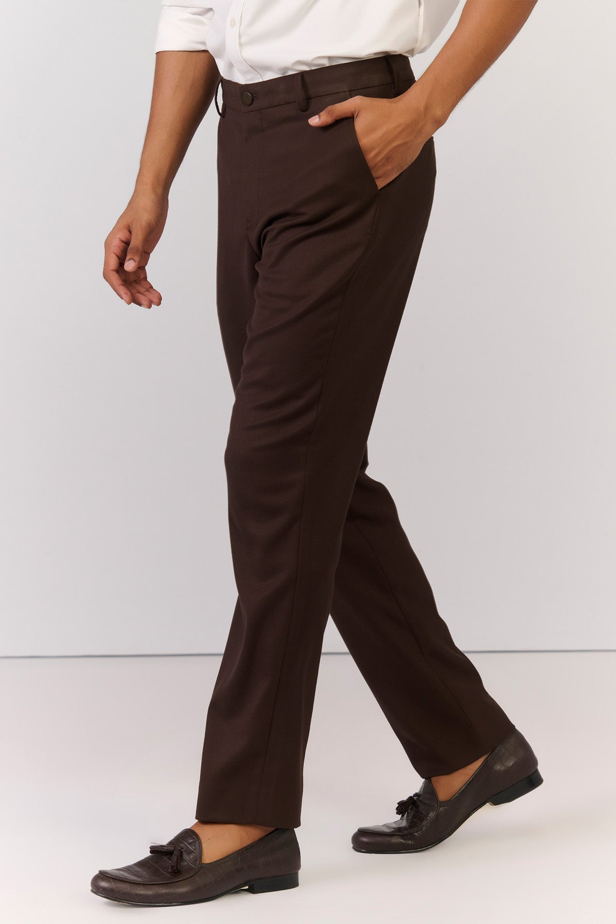 Shantanu & Nikhil Menswear Choco Trousers with S&N Tape Detailing indian designer wear online shopping melange singapore 