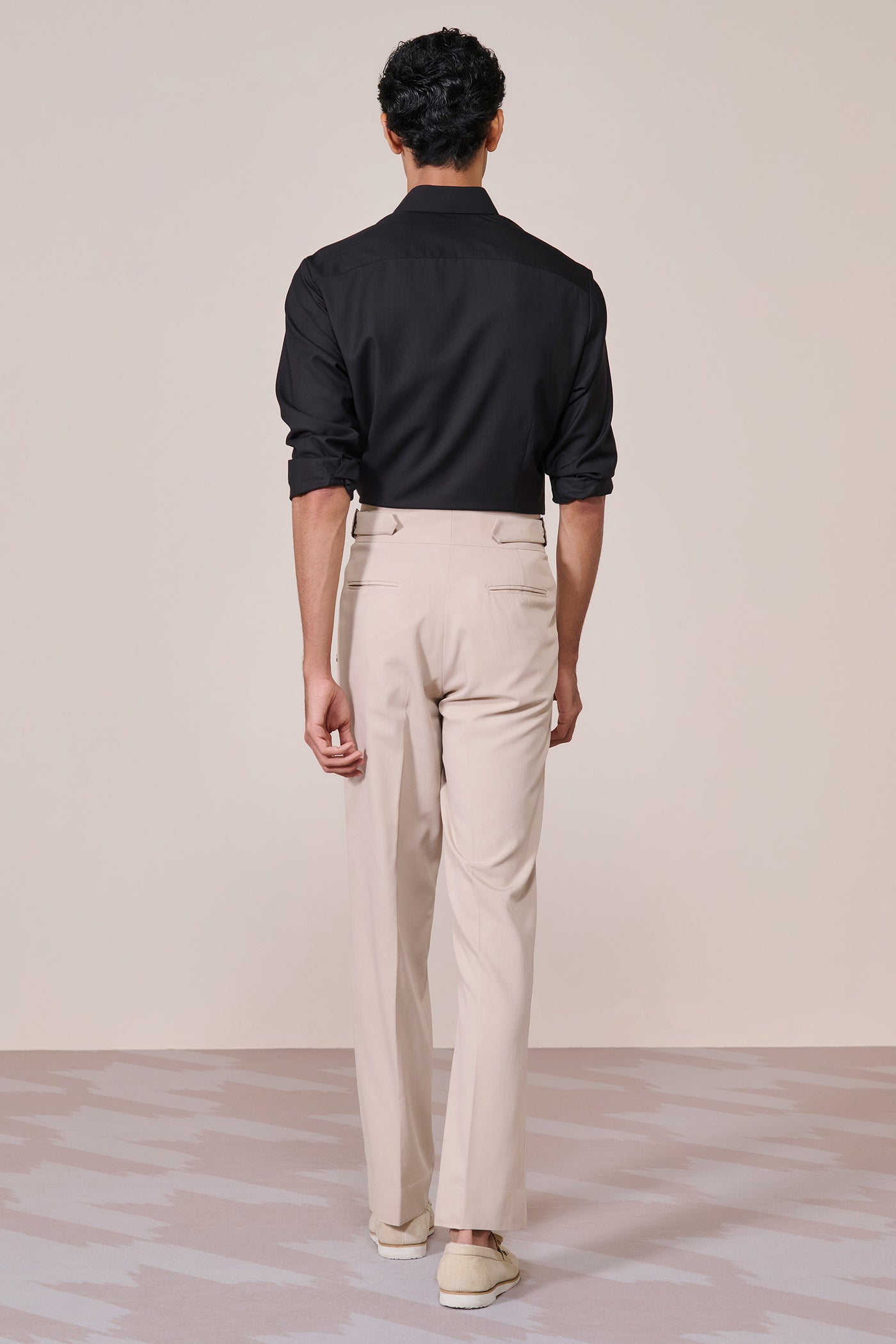 Shantanu & Nikhil Menswear Classic Black Shirt With Contrast Placket indian designer wear online shopping melange singapore