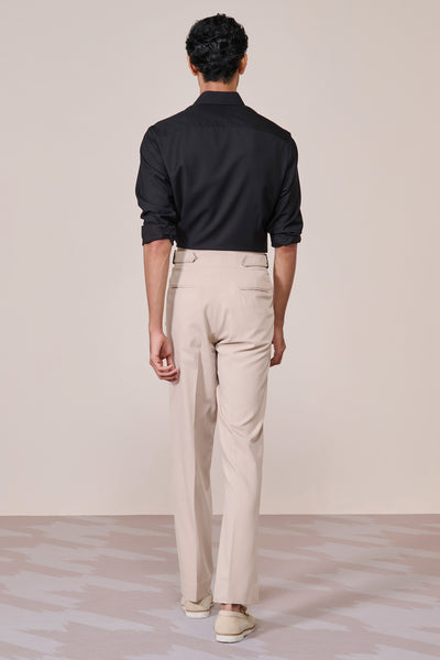 Shantanu & Nikhil Menswear Classic Black Shirt With Contrast Placket indian designer wear online shopping melange singapore
