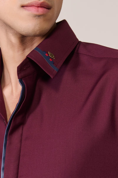 Shantanu & Nikhil Menswear Classic Cherry Shirt with Contrast Placket indian designer wear online shopping melange singapore