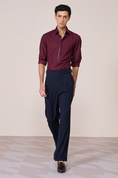 Shantanu & Nikhil Menswear Classic Cherry Shirt with Contrast Placket indian designer wear online shopping melange singapore