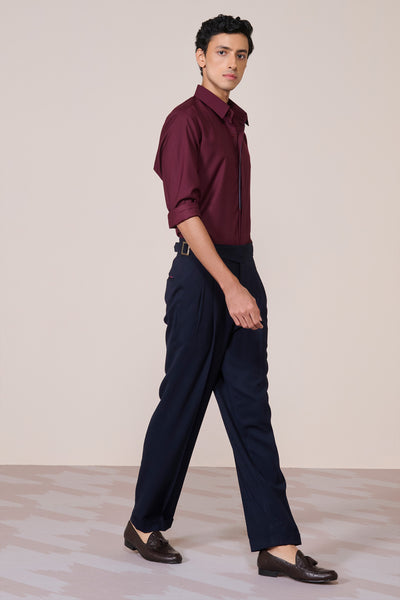 Shantanu & Nikhil Menswear Classic Cherry Shirt with Contrast Placket indian designer wear online shopping melange singapore
