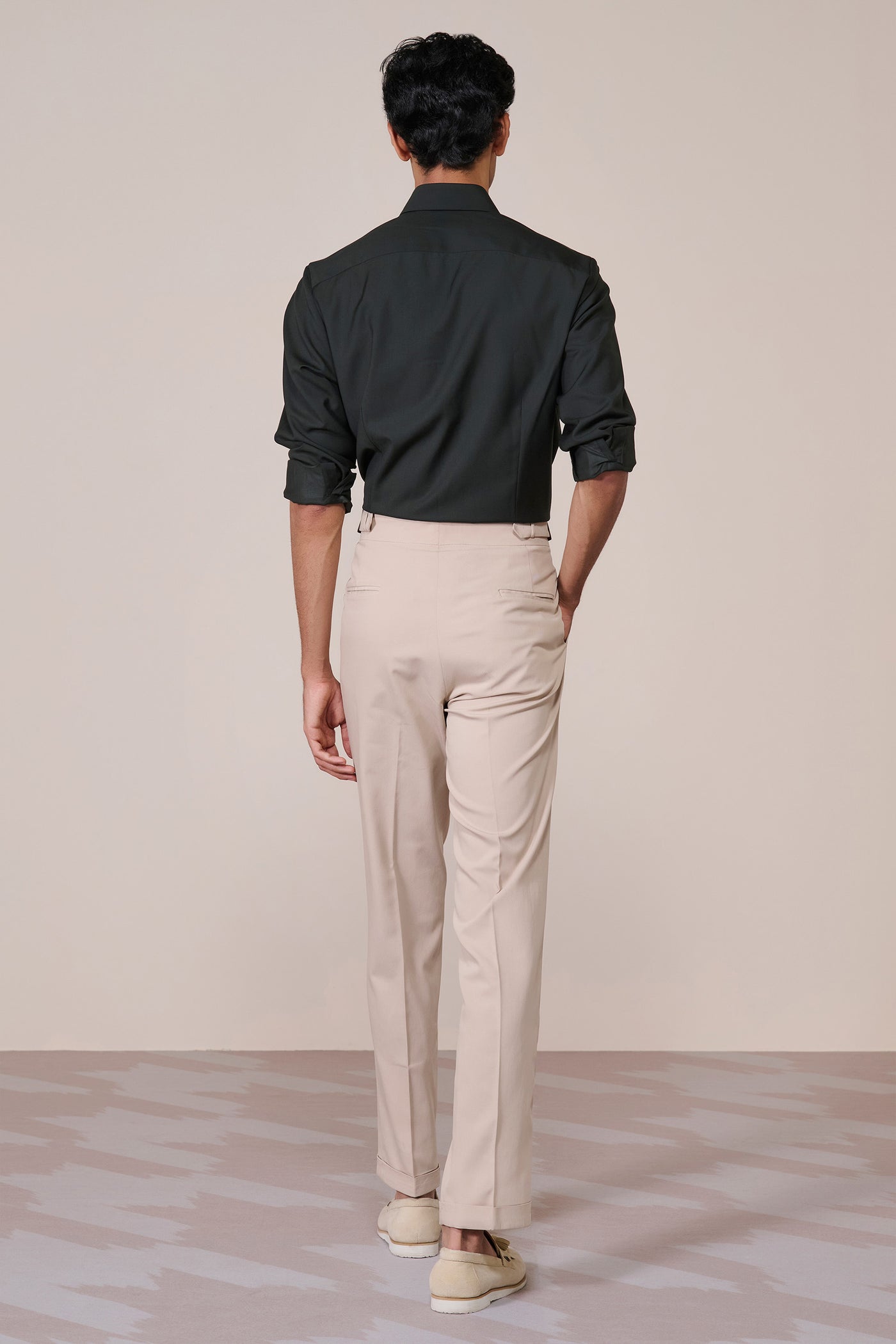 Shantanu & Nikhil Menswear Classic Military Green Shirt with Contrast Placket indian designer wear online shopping melange singapore