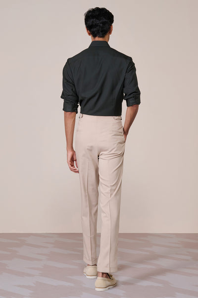 Shantanu & Nikhil Menswear Classic Military Green Shirt with Contrast Placket indian designer wear online shopping melange singapore