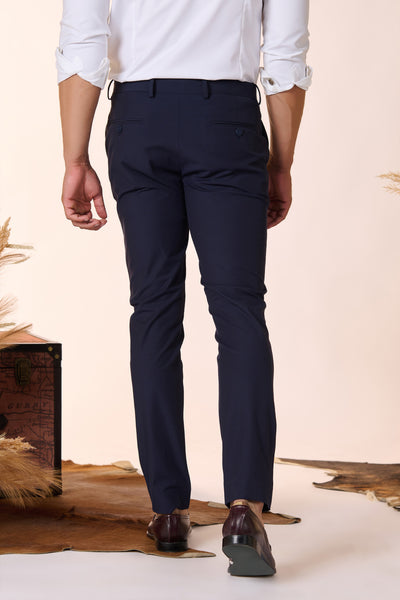 Shantanu & Nikhil Menswear Classic Navy Trouser With Tape Detailing indian designer wear online shopping melange singapore