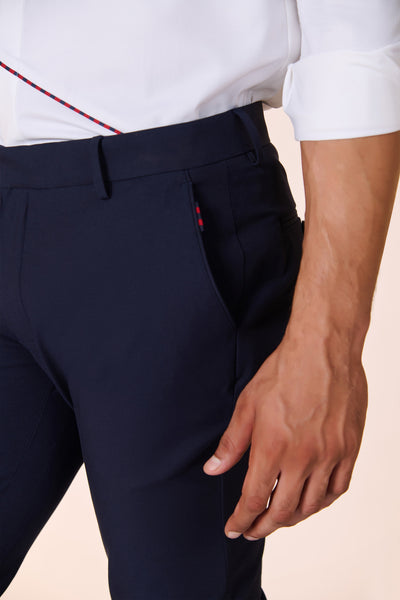 Shantanu & Nikhil Menswear Classic Navy Trouser With Tape Detailing indian designer wear online shopping melange singapore