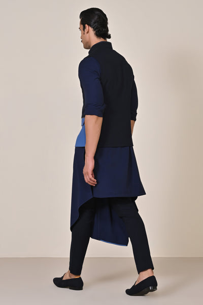 Shantanu & Nikhil Menswear Color Blocked Waistcoat With Rivet Accents indian designer wear online shopping melange singapore
