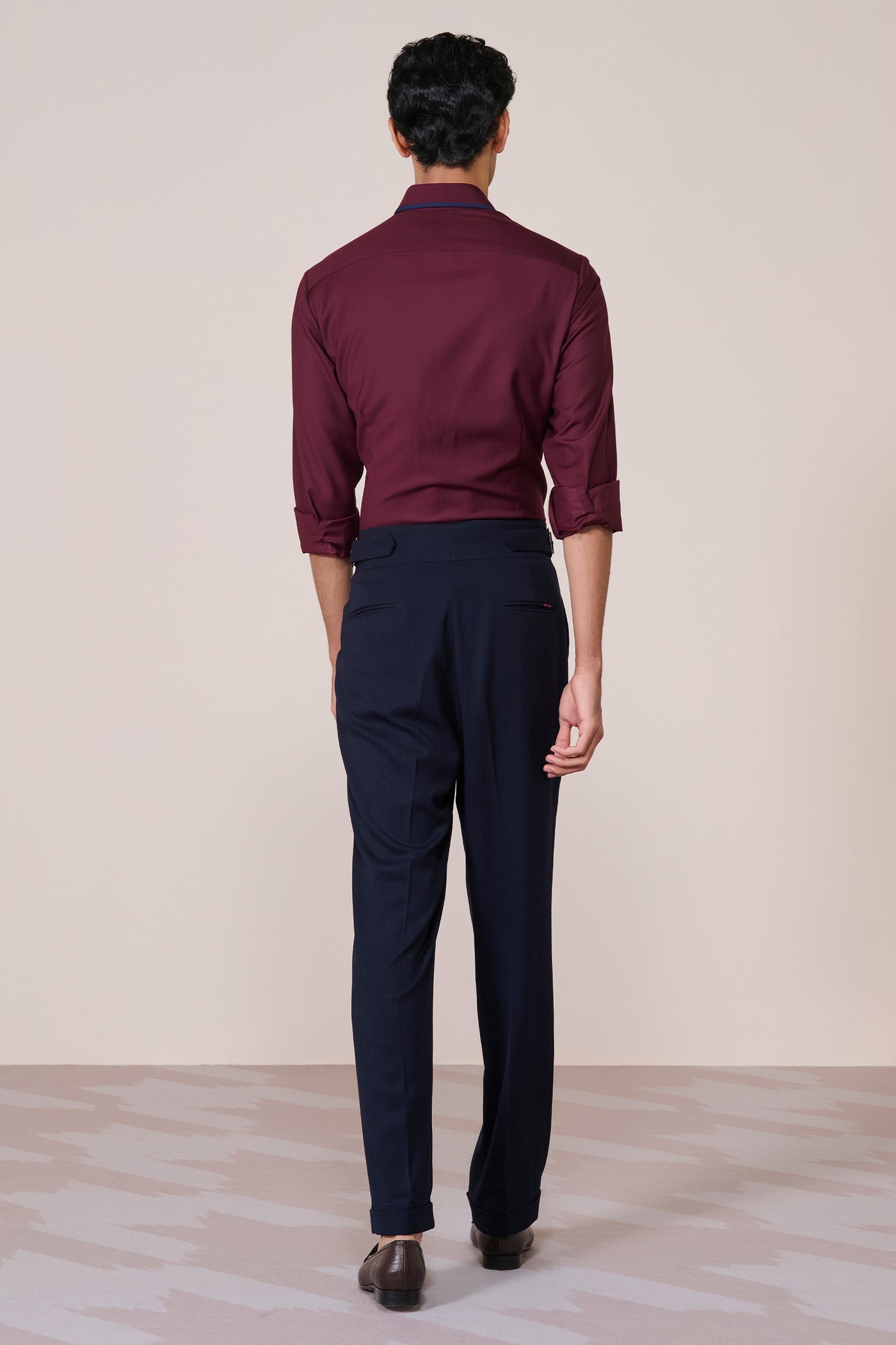 Shantanu & Nikhil Menswear Concealed Placket Cherry Shirt indian designer wear online shopping melange singapore