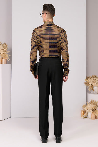 Shantanu & Nikhil Menswear Crepe Jersey Adamas Printed Shirt indian designer wear online shopping melange singapore 