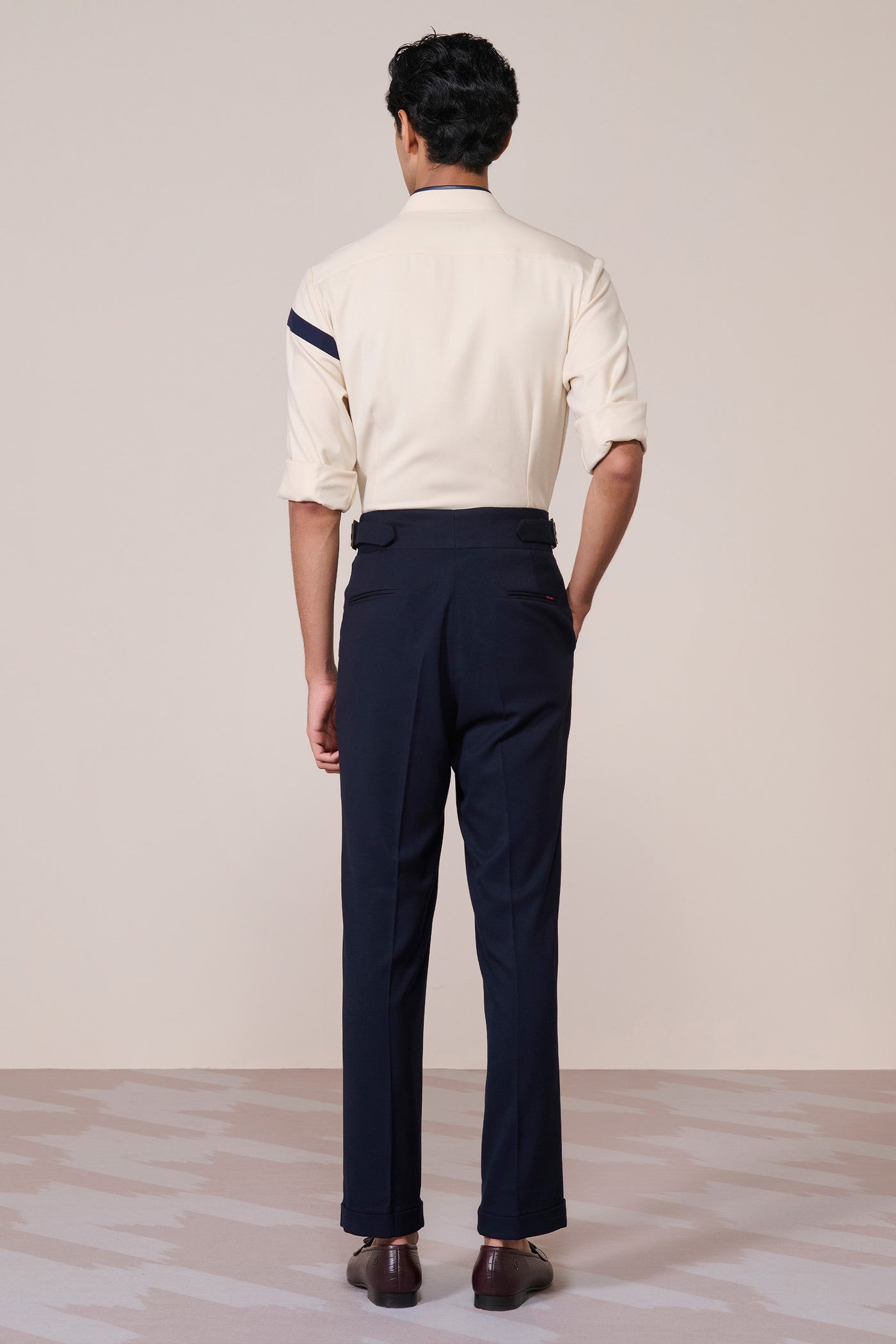 Shantanu & Nikhil Menswear Crested White Shirt indian designer wear online shopping melange singapore