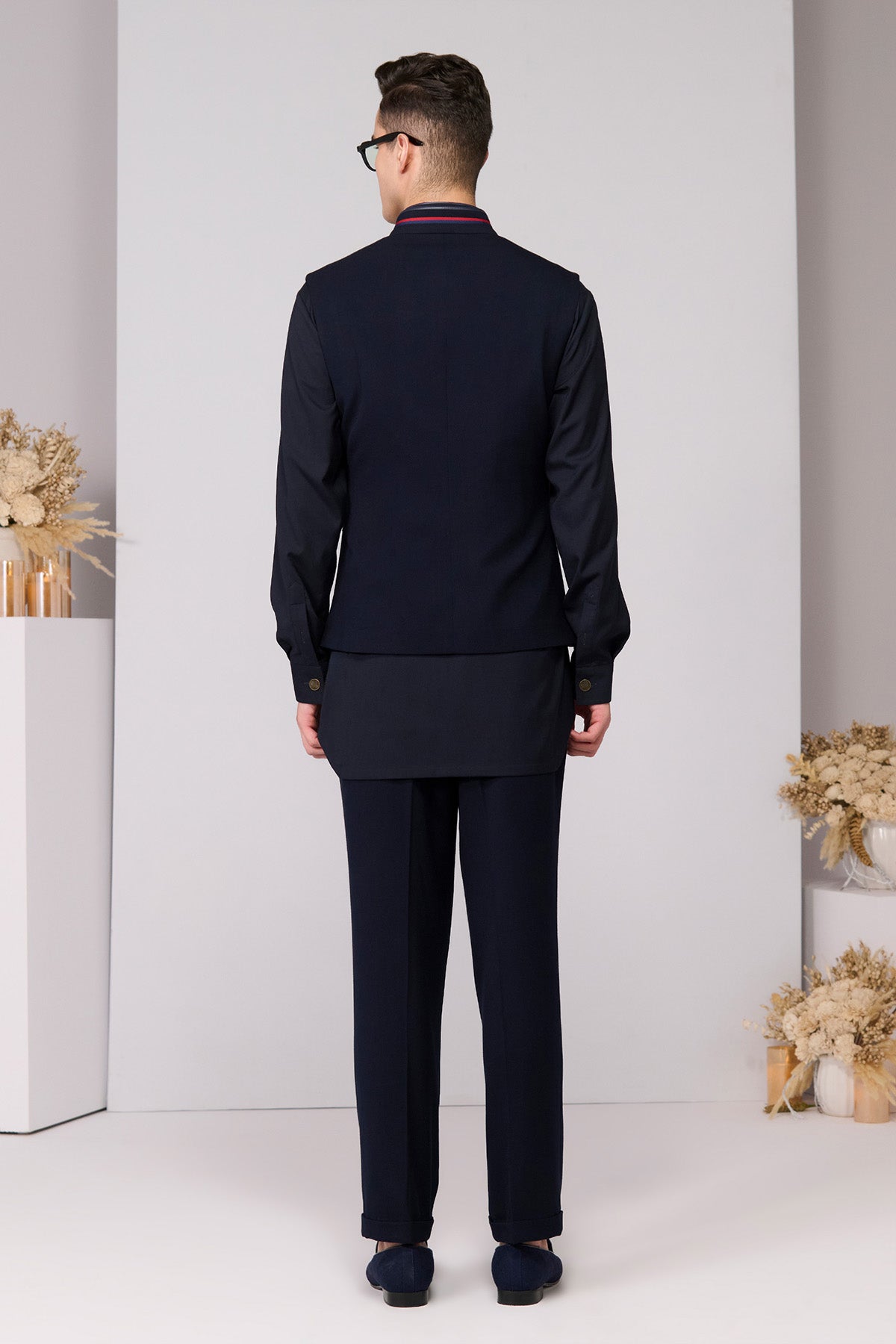 Shantanu & Nikhil Menswear Crimson Crest Waistcoat indian designer wear online shopping melange singapore 