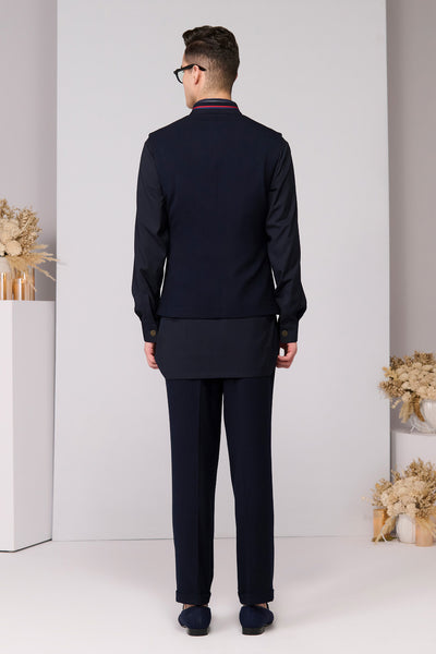 Shantanu & Nikhil Menswear Crimson Crest Waistcoat indian designer wear online shopping melange singapore 