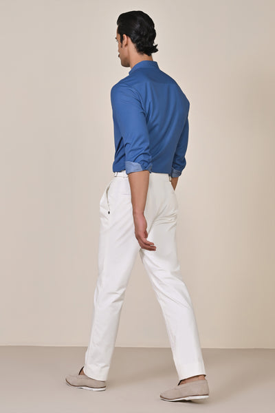 Shantanu & Nikhil Menswear Denim Band Collar Shirt indian designer wear online shopping melange singapore