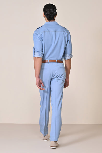 Shantanu & Nikhil Menswear Denim Utility Shacket indian designer wear online shopping melange singapore