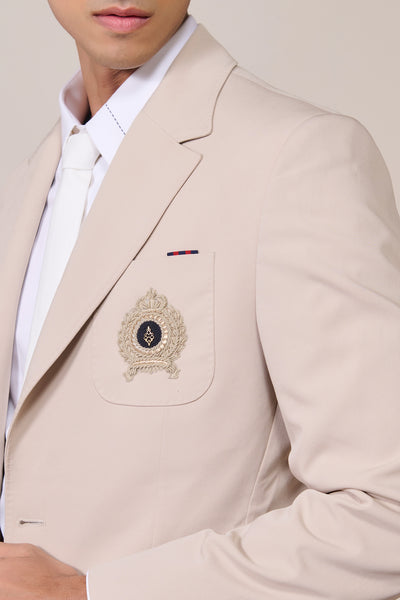 Shantanu & Nikhil Menswear Ecru Crested Jacket indian designer wear online shopping melange singapore