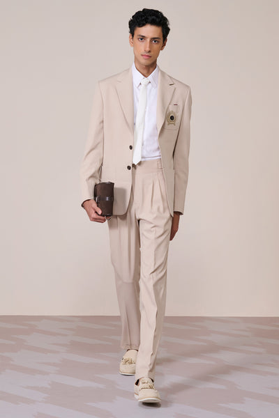 Shantanu & Nikhil Menswear Ecru Crested Jacket indian designer wear online shopping melange singapore