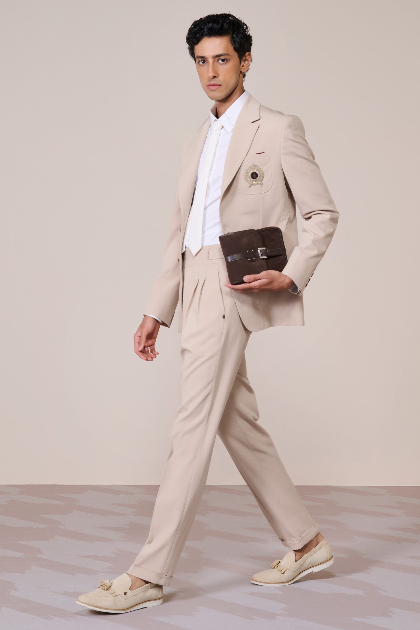 Shantanu & Nikhil Menswear Ecru Crested Jacket indian designer wear online shopping melange singapore