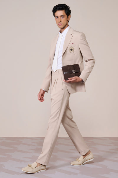 Shantanu & Nikhil Menswear Ecru Crested Jacket indian designer wear online shopping melange singapore