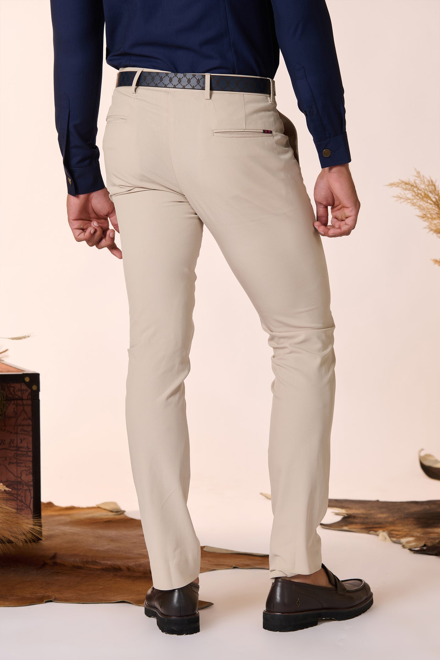 Shantanu & Nikhil Menswear Ecru Straight Leg Trousers indian designer wear online shopping melange singapore